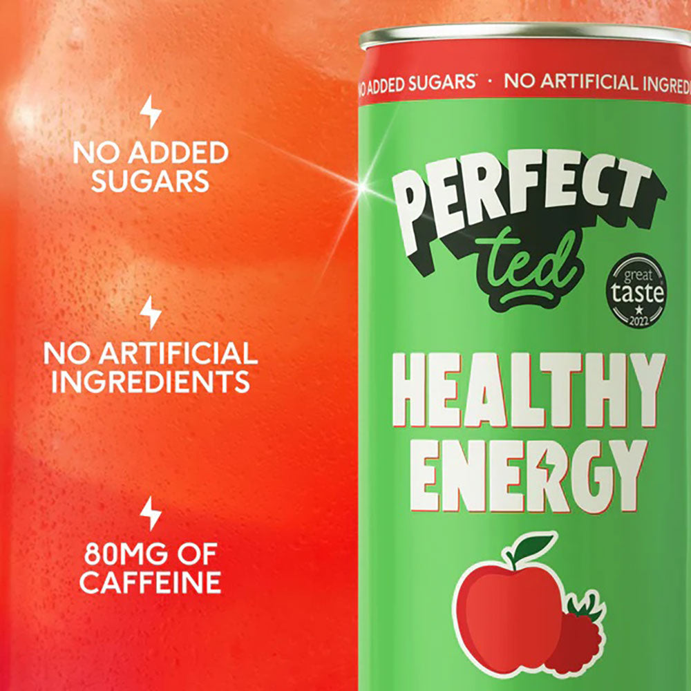 PerfectTed, Ceremonial Matcha Energy Drink, Apple & Raspberry, 250ml - GREEN LIFE CYPRUS