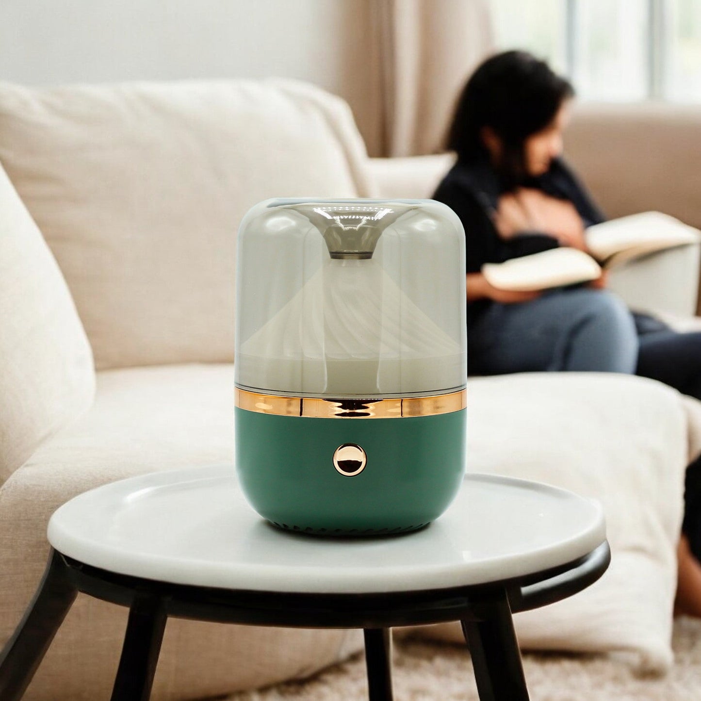 AW Gifts, Urban Aroma Diffuser White & Bronze- USB - Colour Change - GREEN LIFE CYPRUS