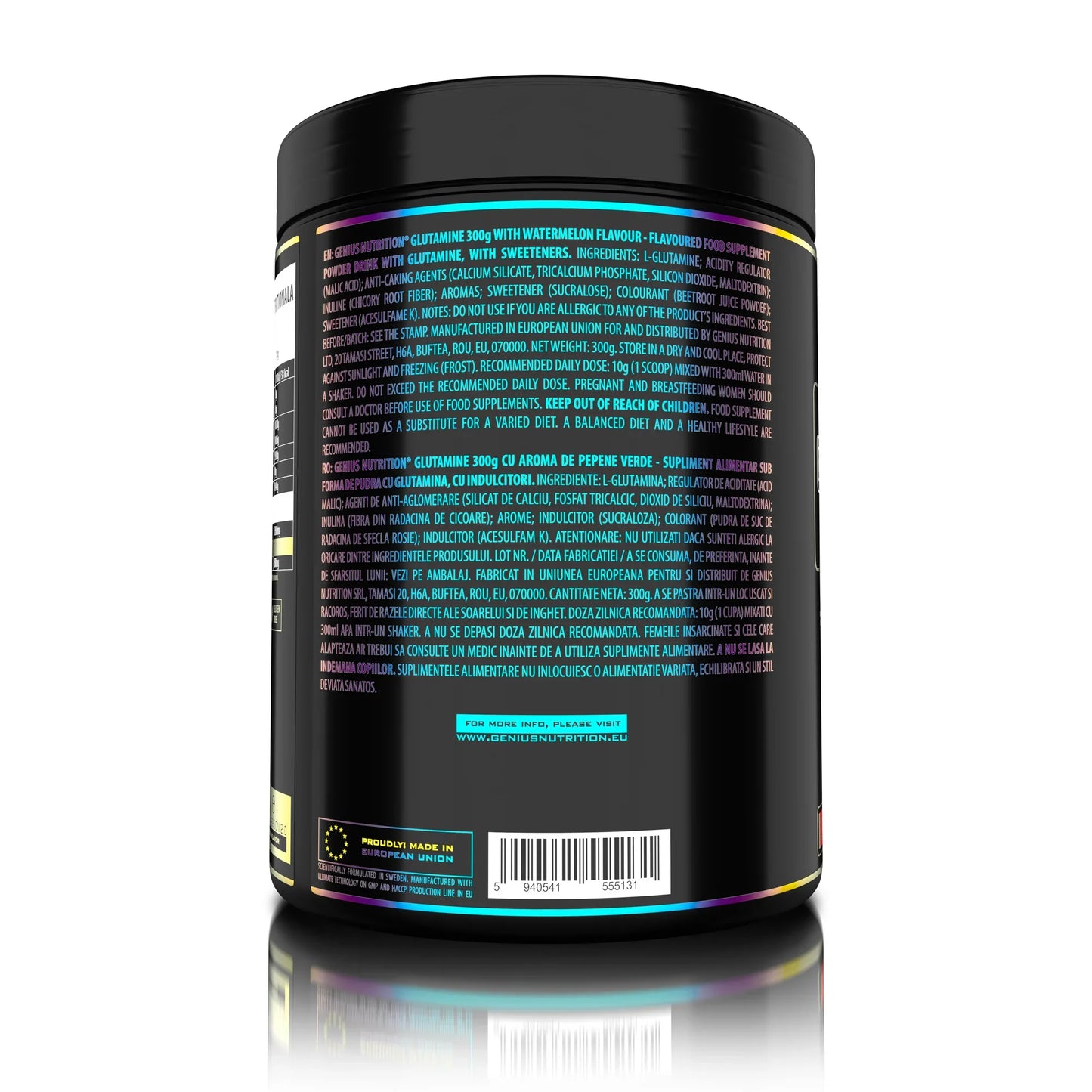 Genius Nutrition, GLUTAMINE 300g/30serv - GREEN LIFE CYPRUS