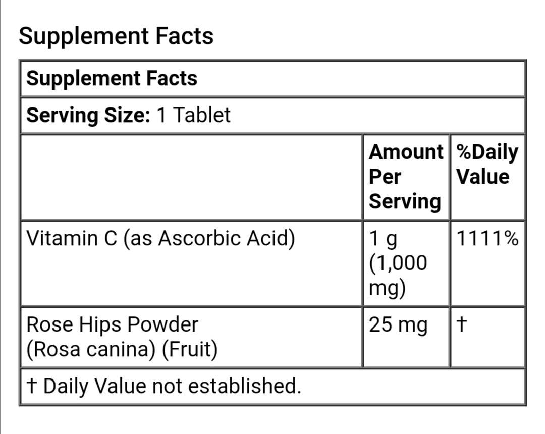 Now Food C-1000 RH NO 100 TABS - GREEN LIFE CYPRUS