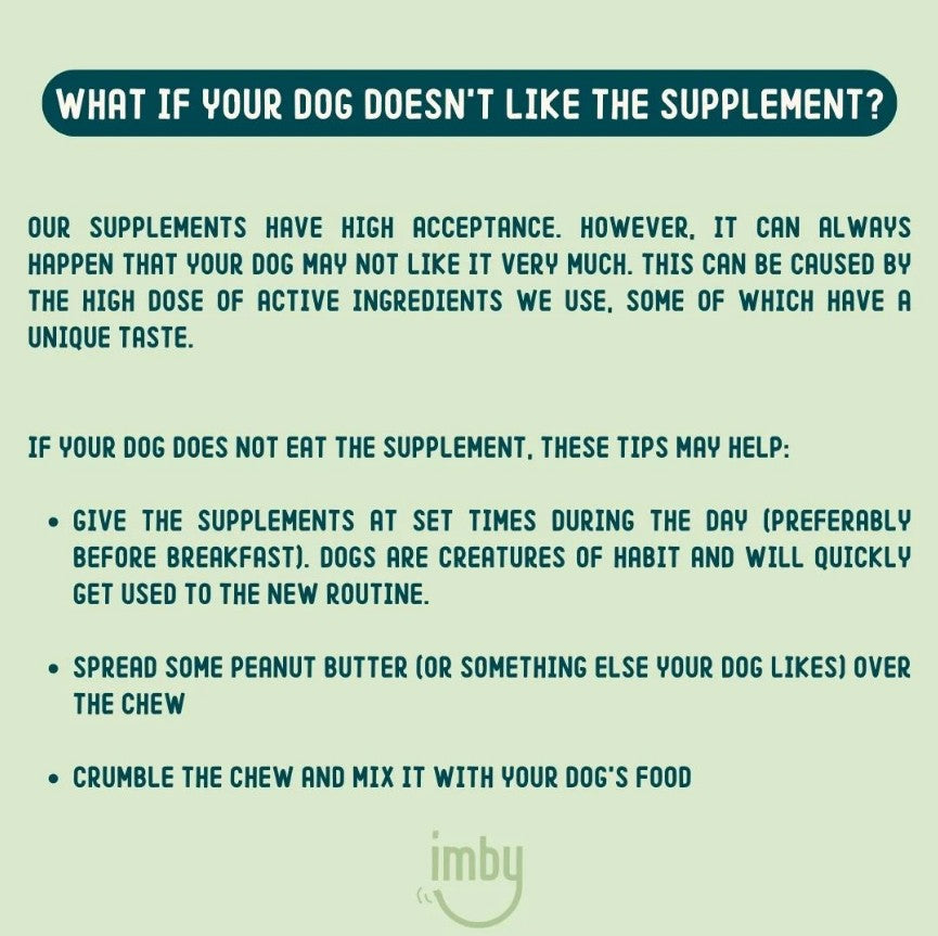 IMBY Calming dog product, featuring a soothing design for pets to promote relaxation and comfort.