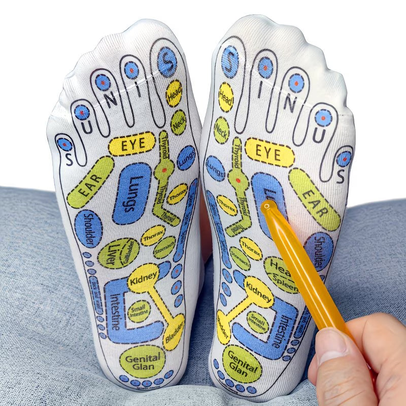 Acupuncture Reflexology Massage Socks and massage stick - GREEN LIFE CYPRUS