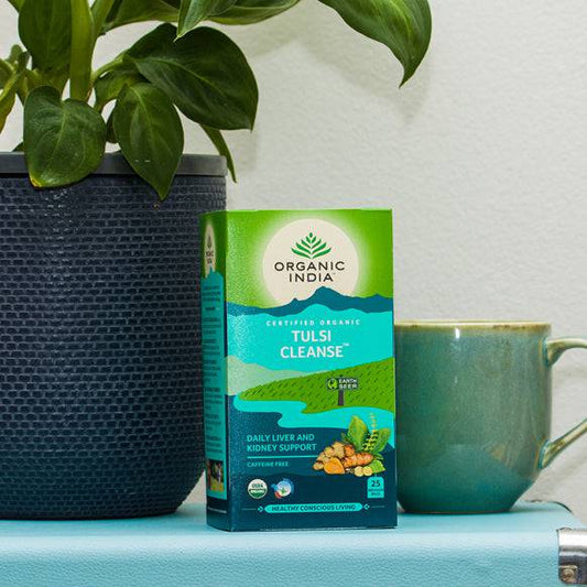 Organic India, BIO Tulsi Tea, Cleanse, Caffeine Free, 25 Infusion Bags - GREEN LIFE CYPRUS