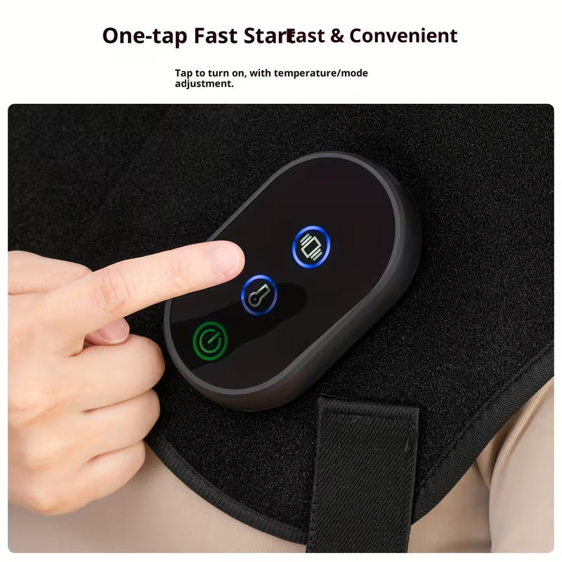 USB-Powered Portable Shoulder & Neck Massager with Heat & Vibration Therapy