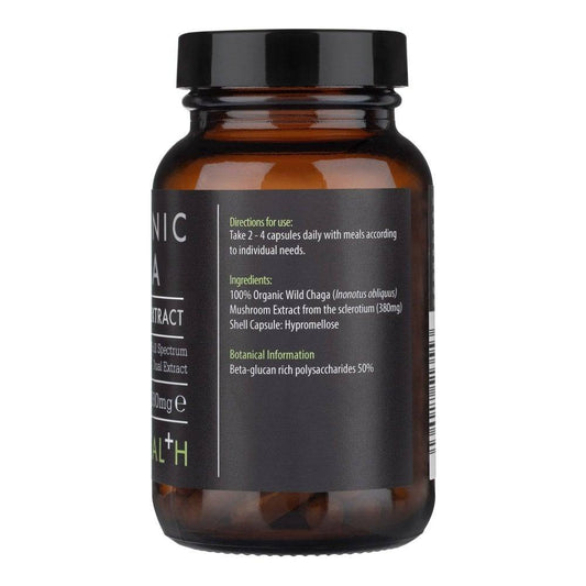 Kiki Health, Organic Chaga Mushroom Extract, 60 Vegicaps - GREEN LIFE CYPRUS