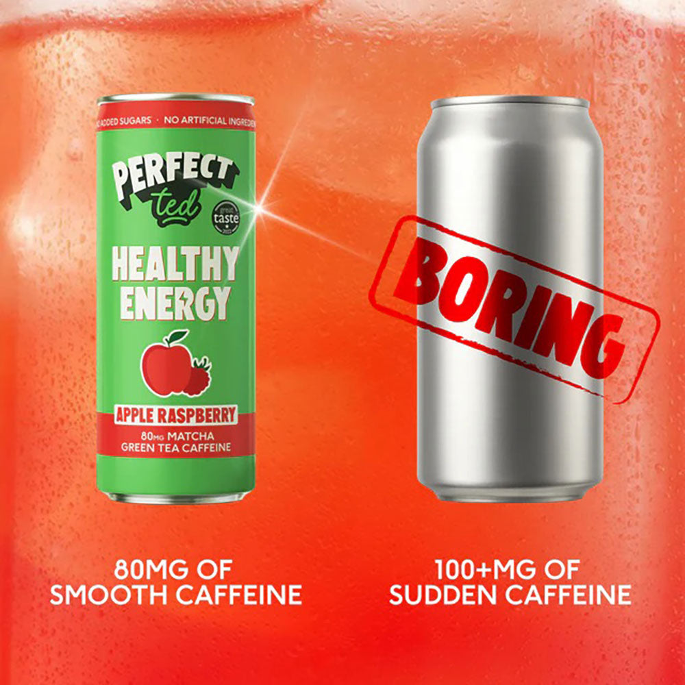 PerfectTed, Ceremonial Matcha Energy Drink, Apple & Raspberry, 250ml - GREEN LIFE CYPRUS