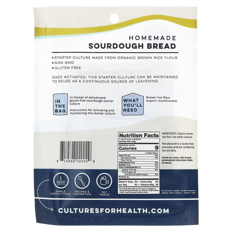 Cultures for Health, Gluten-Free Sourdough, 0.8 oz (2.4 g) - GREEN LIFE CYPRUS