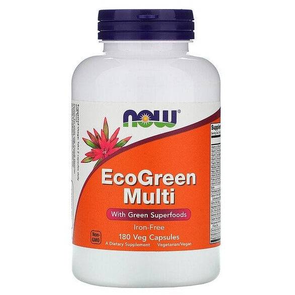 NOW Foods, EcoGreen, Iron-Free, Multi 180 capsules - GREEN LIFE CYPRUS