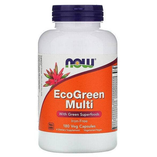 NOW Foods, EcoGreen, Iron-Free, Multi 180 capsules - GREEN LIFE CYPRUS