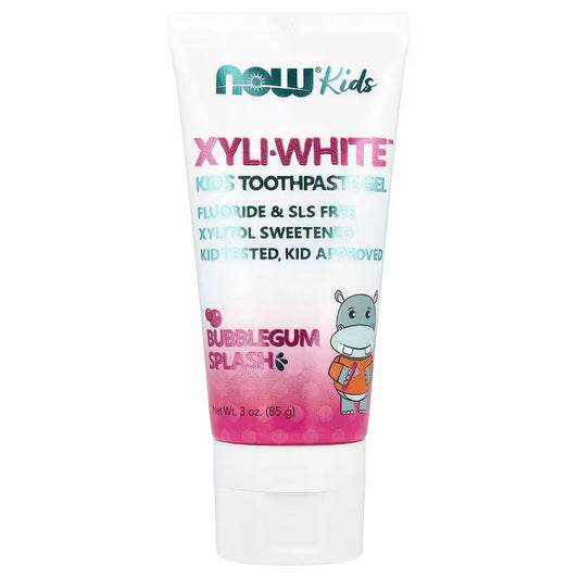 NOW Foods, Xyli-White™, Kid's Toothpaste Gel, Bubblegum Splash, 3 oz (85 g)