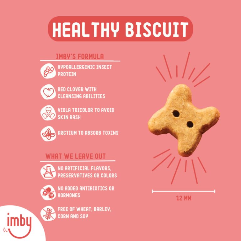IMBY Skin & Coat dog product in 100g packaging, showcasing healthy ingredients for pet coat care.