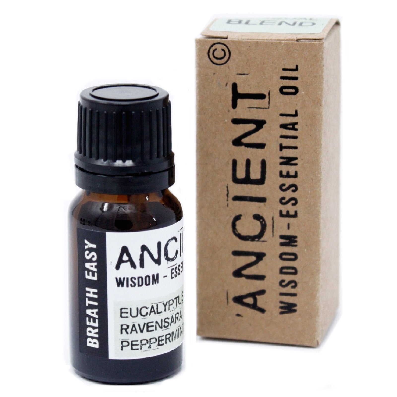 AW Gifts Breathe Easy essential oil blend in a 10ml box, natural skin care product for relaxing and respiratory support.