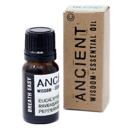 AW Gifts Breathe Easy essential oil blend in a 10ml box, natural skin care product for relaxing and respiratory support.