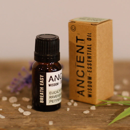 AW Gifts Breathe Easy essential oil blend in a 10ml box, natural skincare product with calming aromatherapy properties