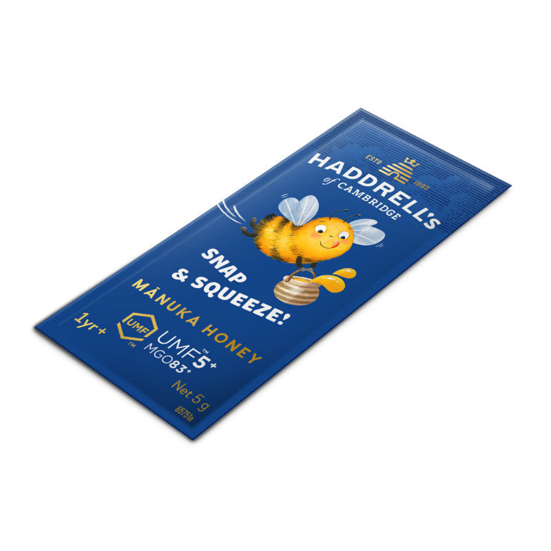 Haddrells, Manuka Honey UMF5+ / MGO83+, Single Serve for Kids, 10 Sachets - GREEN LIFE CYPRUS