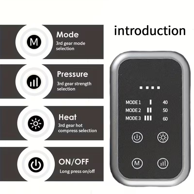 Electric Full-Leg Wrapping Massager with Adjustable Intensity & Heat Therapy