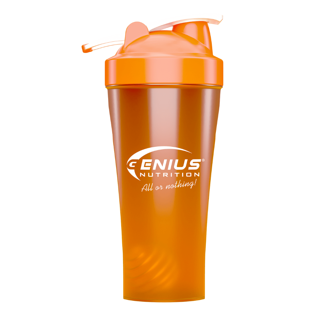 Genius Nutrition Shaker 600ml plastic bottle with screw-on lid, ideal for protein shakes and supplement mixing.