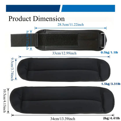 Ankle & Wrist Weights (Black) – Adjustable, Durable, Ideal for Gym, Yoga & Cardio. - GREEN LIFE CYPRUS