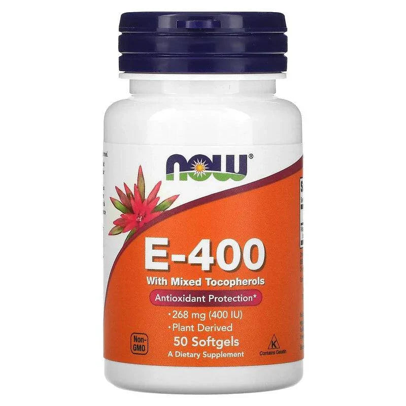 NOW Foods, E-400, 50 softgels - GREEN LIFE CYPRUS