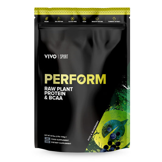 LARGE PERFORM Raw Plant Protein & BCAA - Vivo Life Acai Blueberry