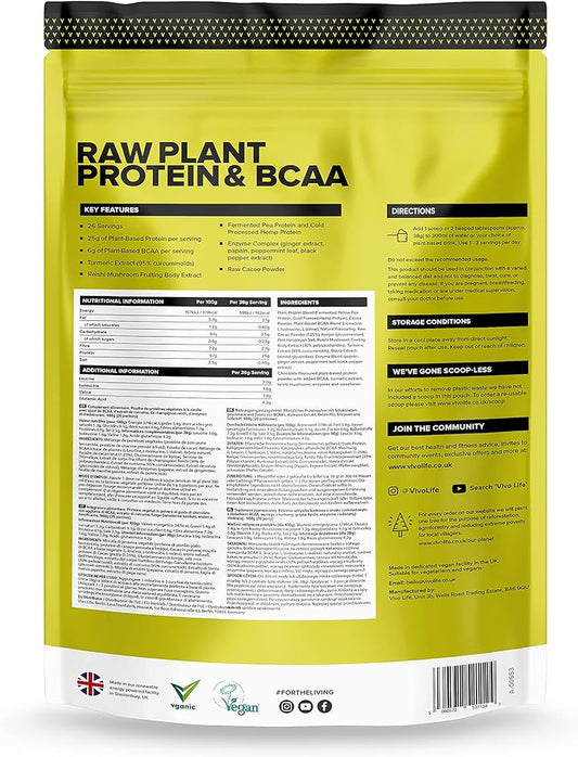 LARGE PERFORM Raw Plant Protein & BCAA - Vivo Life Maca Salted Caramel