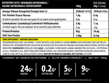 CASEIN-X7 750g - Chocolate, Genius Nutrition - GREEN LIFE CYPRUS