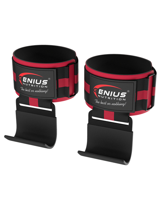 Genius Nutrition HINGI CU CARLIG METALIC GN2 power lifting hook, metallic finish, used for weightlifting and strength training.