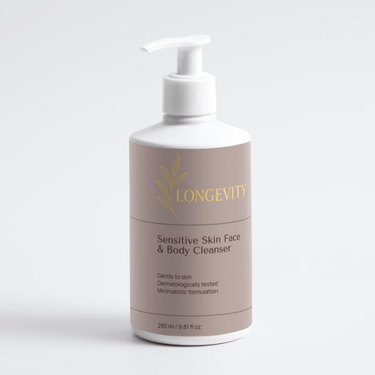 Longevity, Sensitive Skin Face & Body Cleanser, 290 ml / 9.81 fl oz - GREEN LIFE CYPRUS