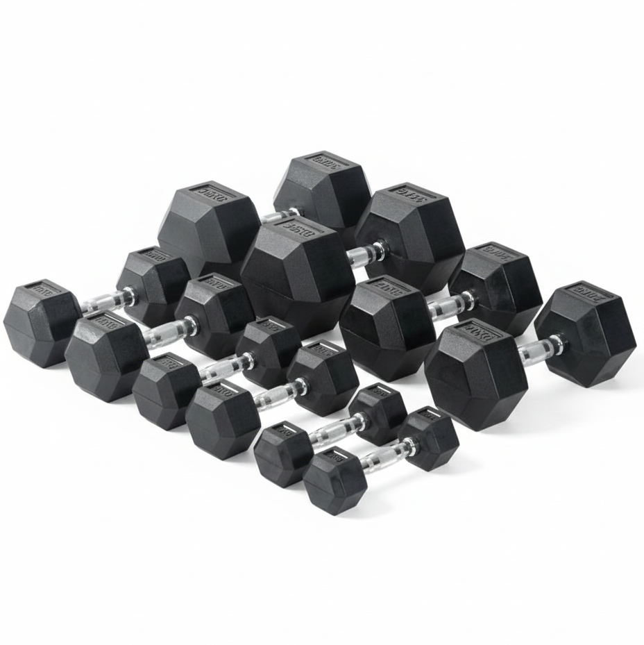 Viking Fitness Viking Professional hexagon dumbbell for strength training, with a textured grip and durable cast iron design.