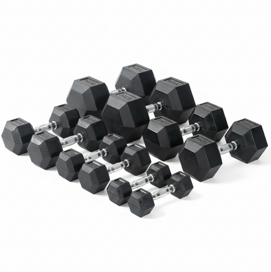 Viking Fitness Viking Professional hexagon dumbbell for strength training, with a textured grip and durable cast iron design.