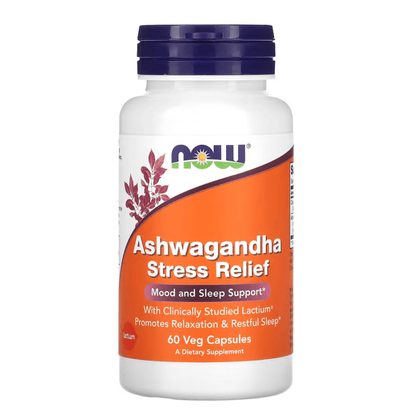 NOW Foods, Ashwagandha Stress Relief, 60 Veg Capsules - GREEN LIFE CYPRUS