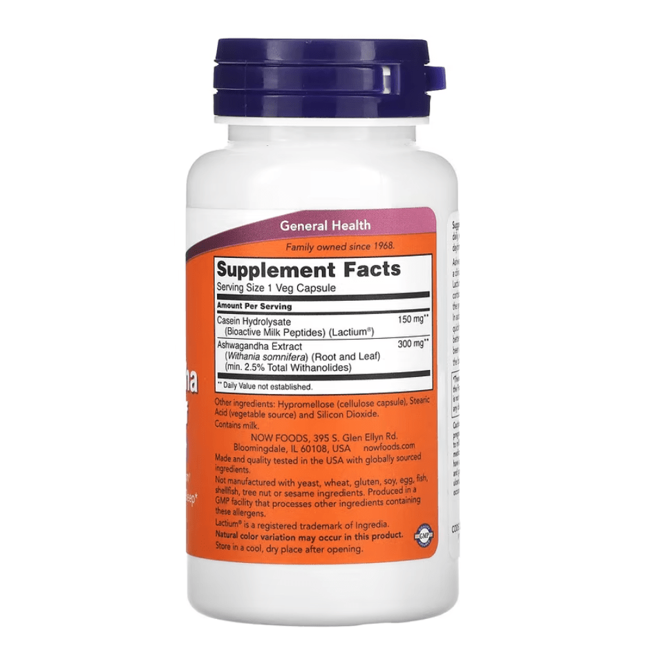 NOW Foods, Ashwagandha Stress Relief, 60 Veg Capsules - GREEN LIFE CYPRUS