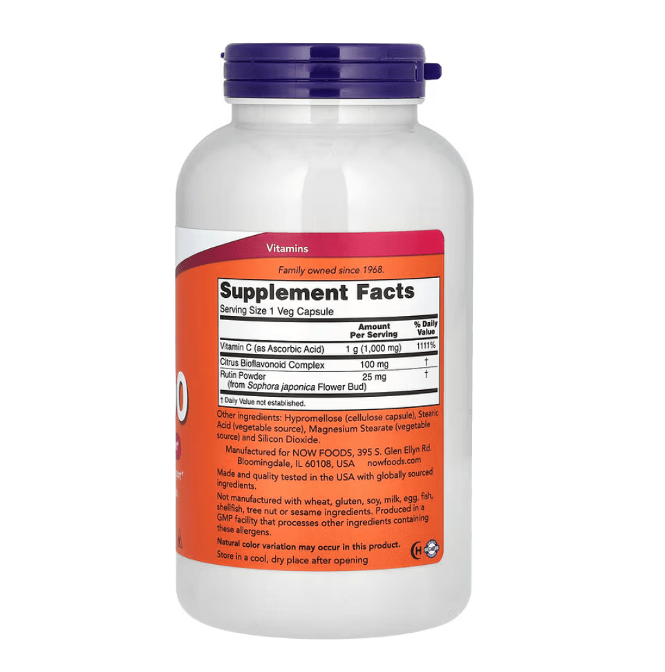 NOW Foods, C-1000 with Bioflavonoids, 250 Veg Capsules - GREEN LIFE CYPRUS