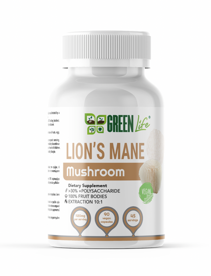 🍄 Green Life Lion’s Mane Mushroom – Cognitive & Nervous System Support - GREEN LIFE CYPRUS