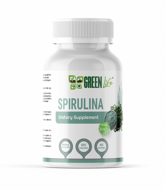 🌿 Green Life Spirulina – Pure Organic Vitality in Every Capsule - GREEN LIFE CYPRUS