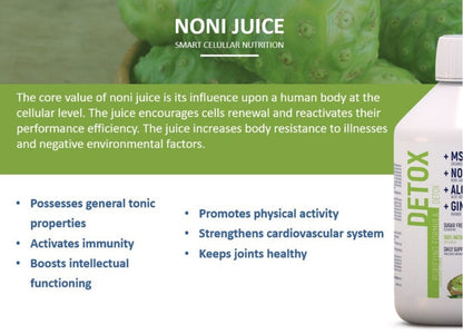 Screenshot of DETA ELIS DeLixir Detox supplement bottle with label showing product details and branding.
