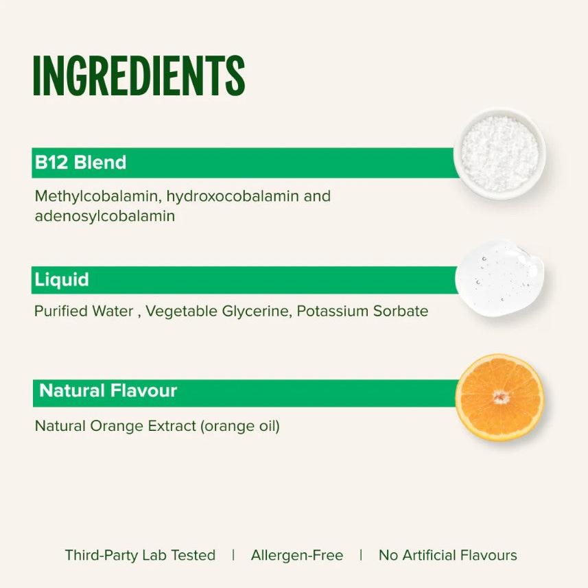 Vivo Life B12 High Potency Vegan Vitamin Blend supplement bottle with label showing ingredients and dosage information.