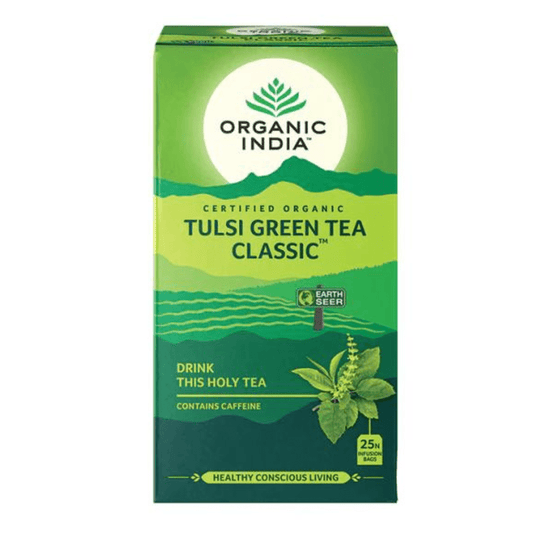 Organic India, BIO Tulsi Green Tea Classic, Contains Caffeine, 25 Infusion Bags - GREEN LIFE CYPRUS