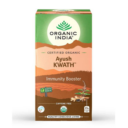 Organic India, BIO Tulsi Ayush Kwath Tea, Caffeine-Free, 25 Infusion Bags - GREEN LIFE CYPRUS