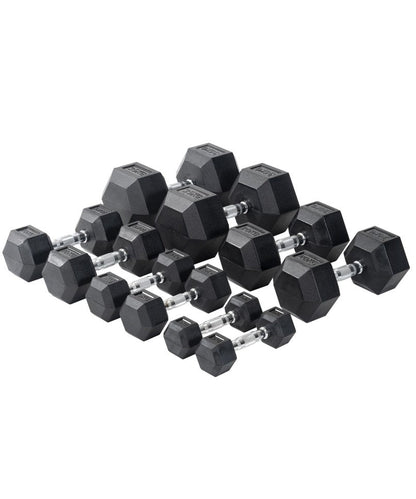 Viking Fitness VIKING PROFESSIONAL hexagon rubber dumbbell for strength training and weightlifting exercises.