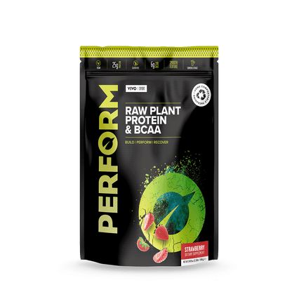 LARGE PERFORM Raw Plant Protein & BCAA - Vivo Life Strawberry Vanilla