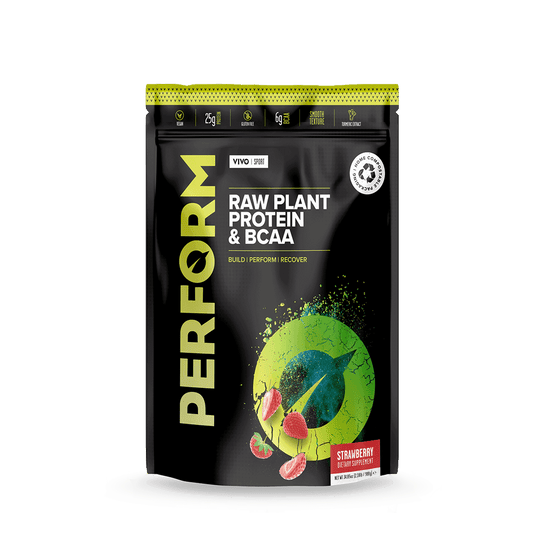 LARGE PERFORM Raw Plant Protein & BCAA - Vivo Life Strawberry Vanilla