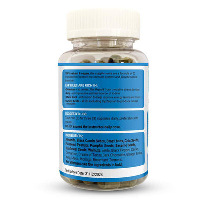Thyroid support supplement by Strength & Spices, 60 capsules, featuring herbal ingredients for thyroid health and wellness.