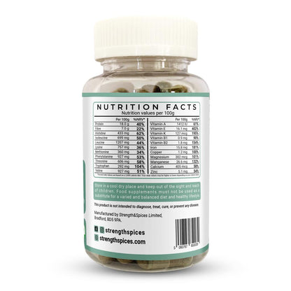 Bottle of STRENGTH & SPICES Anxiety & Sleep Support supplement with 60 capsules, designed to promote relaxation and restful sleep.