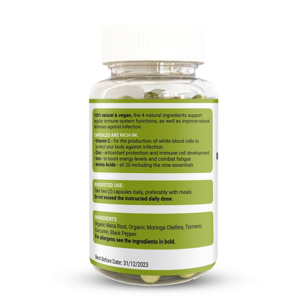 Box of STRENGTH & SPICES immune booster supplement with 60 capsules, 1000mg strength, featuring natural spice ingredients.