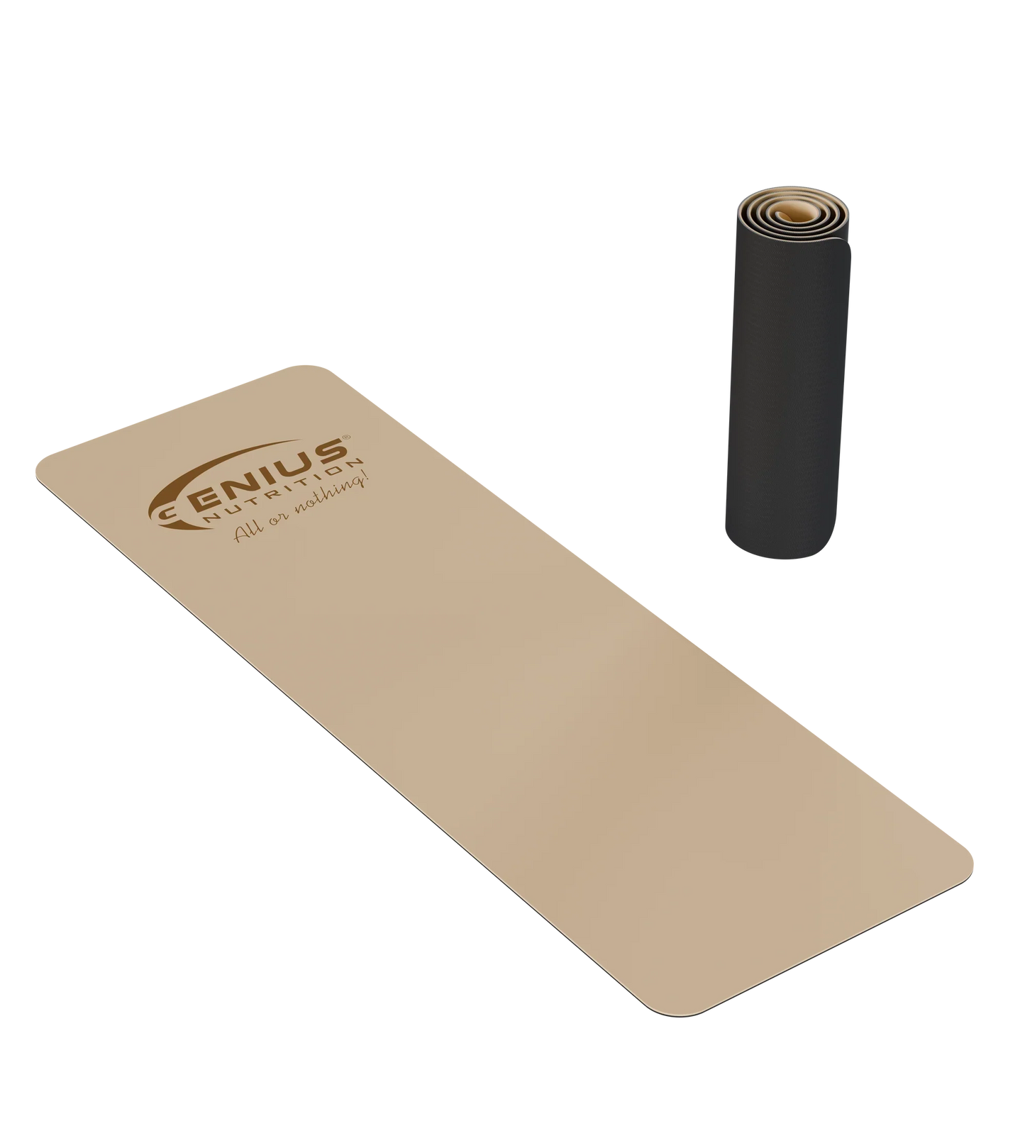 Genius Nutrition GN® yoga mat PU in vibrant orange, textured surface for grip and comfort during yoga practice.