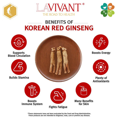 Lavivant, Korean Red Ginseng Extract, 10 Liquid Sticks, 8.6mg/g, 100g - GREEN LIFE CYPRUS