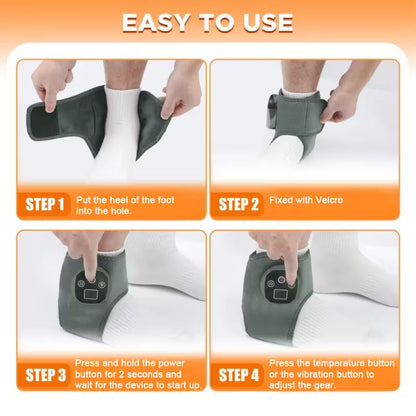 Adjustable Ankle Heating & Vibration Massager with USB Charging – 3 Modes, 4 Heat Levels, Portable Foot & Ankle Therapy Device