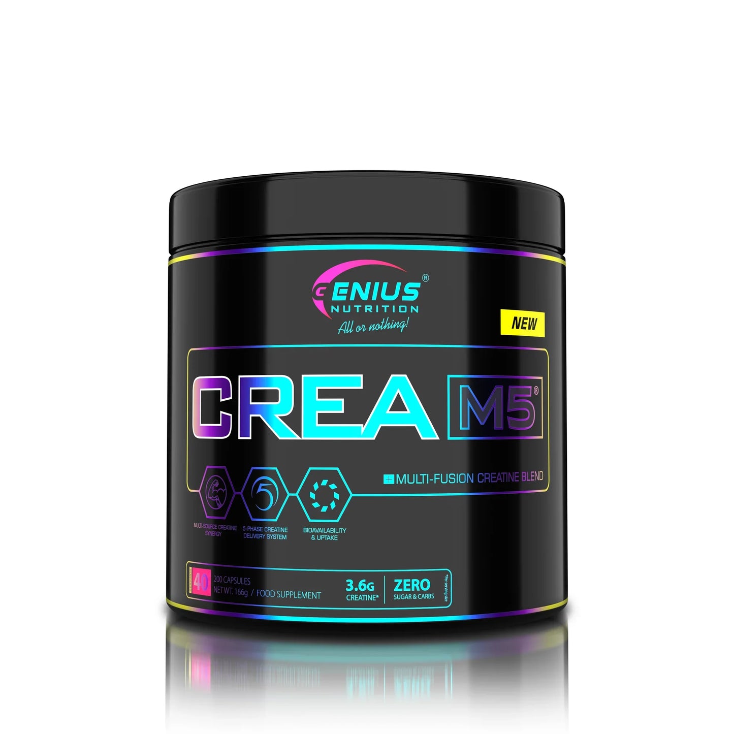 CREA-M5 200caps/40serv, Genius Nutrition