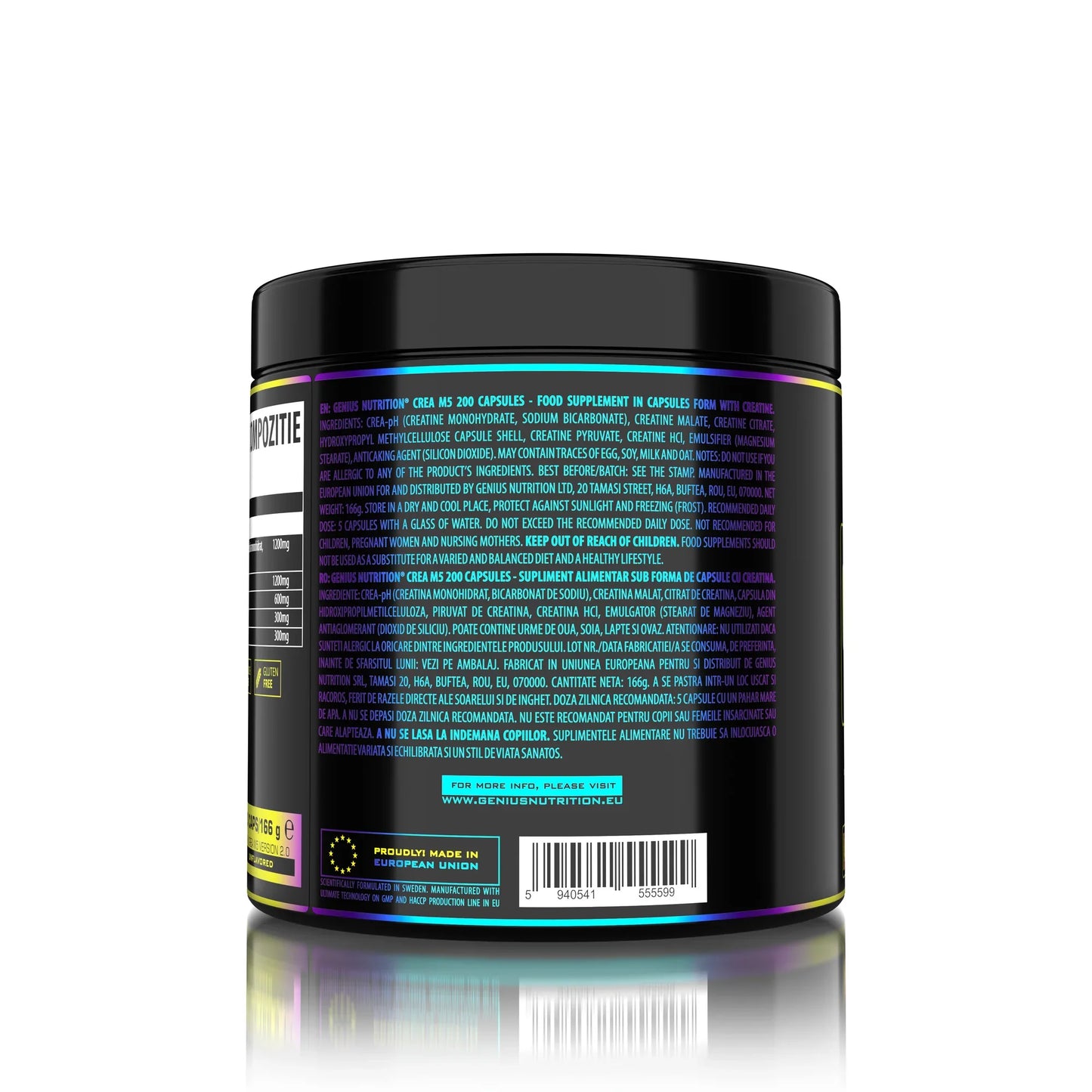 CREA-M5 200caps/40serv, Genius Nutrition